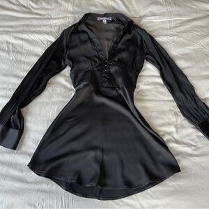 SOLD Urban outfitters black satin mini dress
